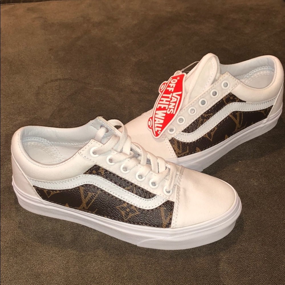 Customs vans /authentic Louis Vuitton leather sz5, used ones  look brand new